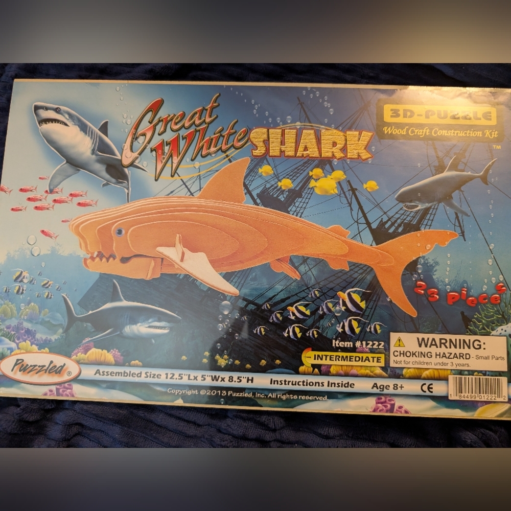 🦋 Great White Shark 3D Puzzle Kit
